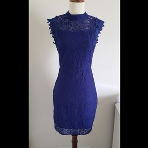 NWOT Blue Open Back Lace Dress